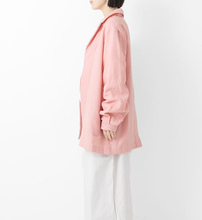 Veritecoeur Buttonless Wool Coat - Salmon Pink