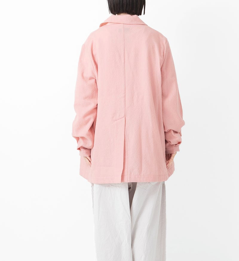 Veritecoeur Buttonless Wool Coat - Salmon Pink