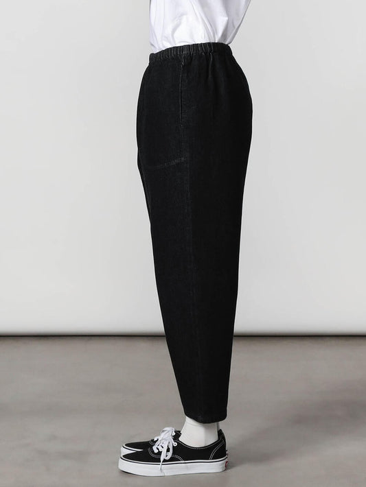 Danton Women's Denim Easy Pants - Black Denim