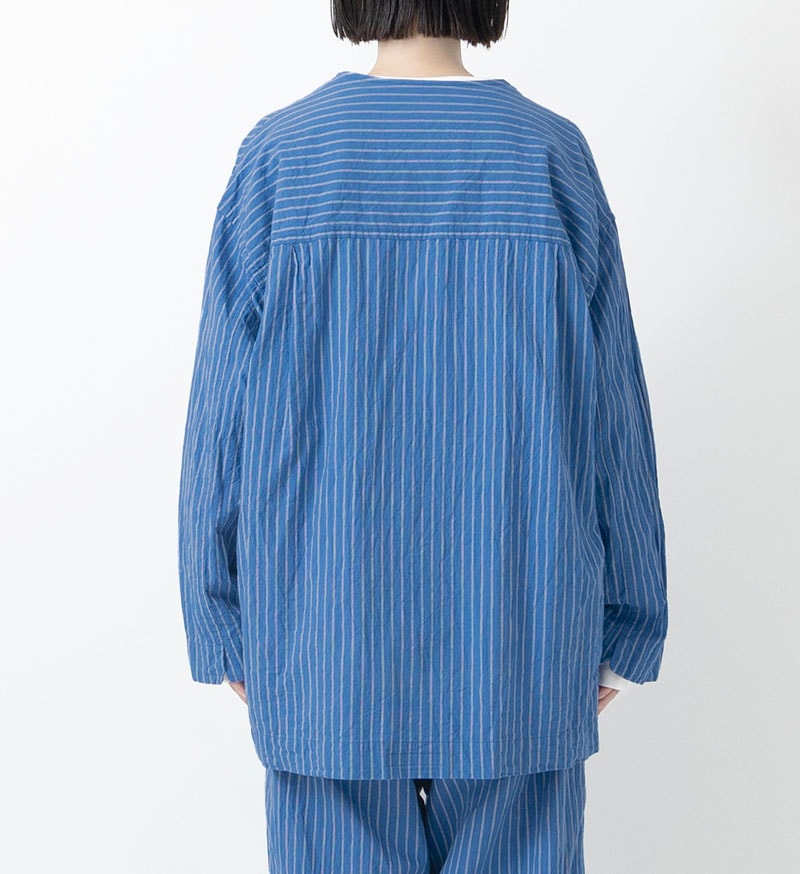 Veritecoeur Chef Shirt Jacket - Blue Stripe (VC-2633B)