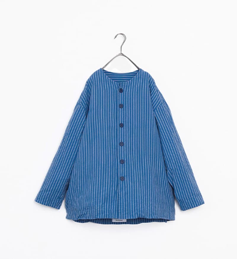 Veritecoeur Chef Shirt Jacket - Blue Stripe (VC-2633B)