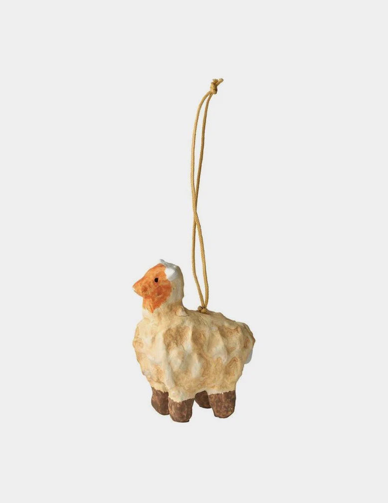 Paper Mache Sheep Ornament by Fog Linen Work