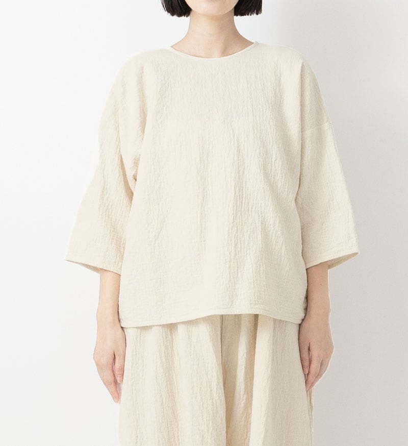 Veritecoeur Reversible Cotton Linen Pullover - Ivory (VC-2640)