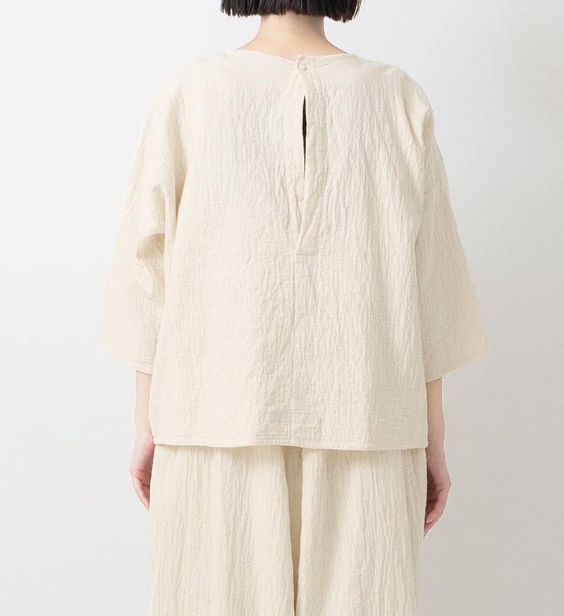 Veritecoeur Reversible Cotton Linen Pullover - Ivory (VC-2640)