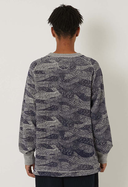 Blue Blue Japan Knitted "Wind Flow" Crewneck Pullover