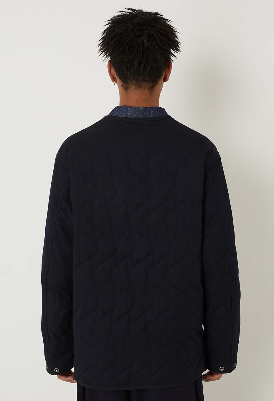 Blue Blue Japan Men's Woven Indigo "Wind Waves" Quilted Jacket (1009270)