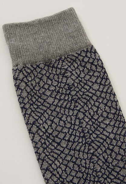 Blue Blue Japan Unisex Knitted "Minamo (Water Surface)" Wave Socks - Grey