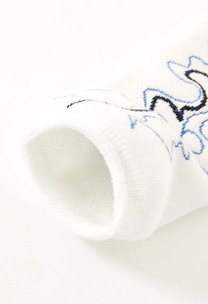Blue Blue Japan Unisex Knitted Jacquard Pile socks - White