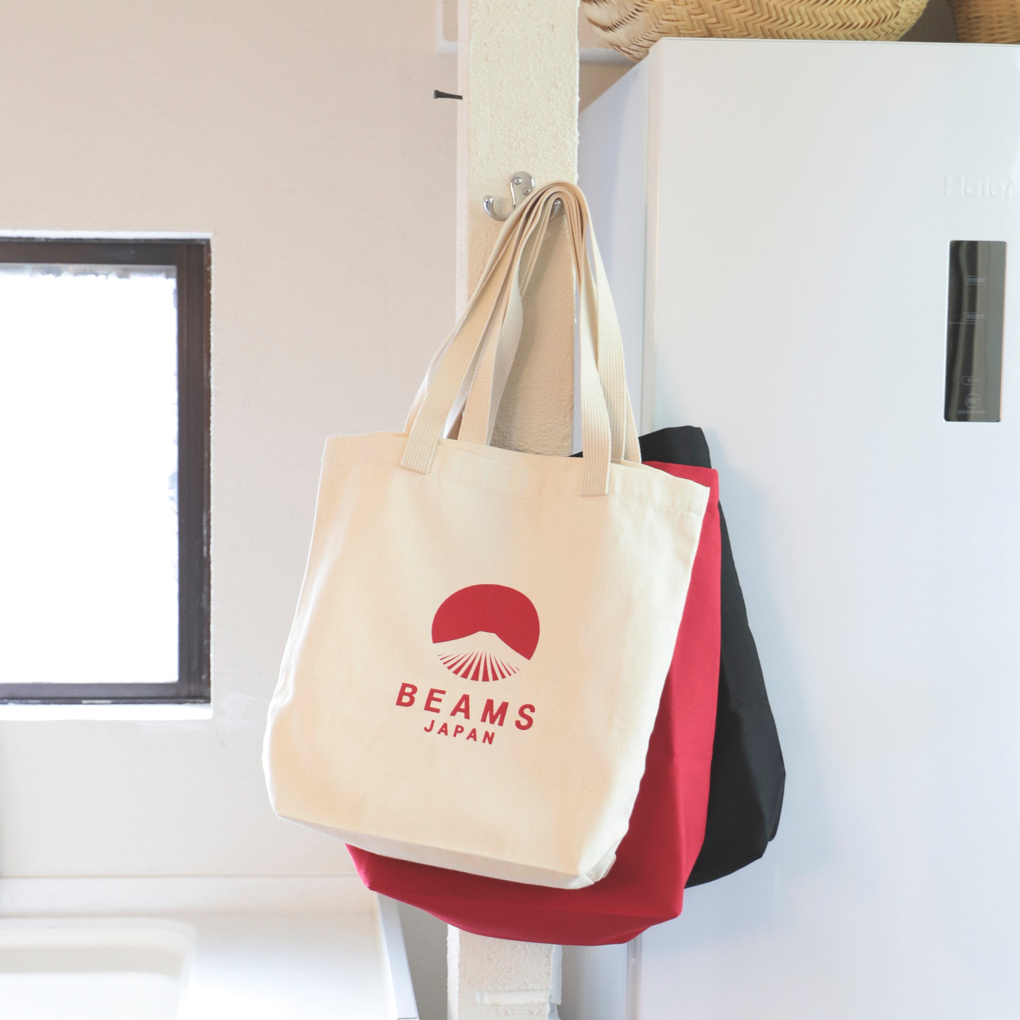 EVERGREEN WORKS X BEAMS Japan Tote Bag (White X Red) – Out & About