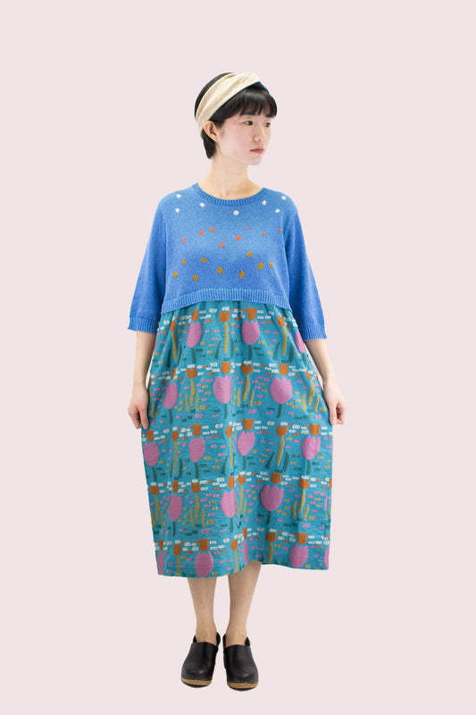 [50% off] M. & Kyoko Woven Dress - Blue