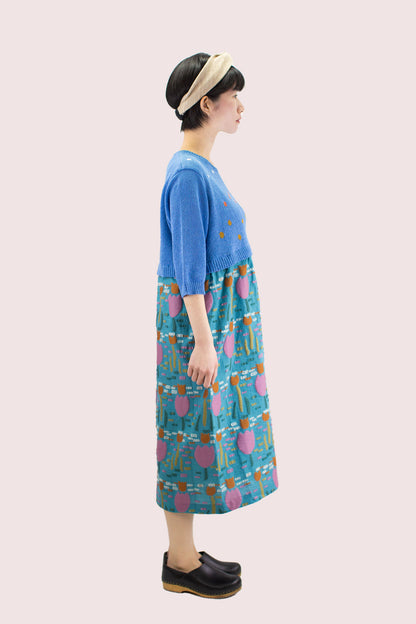 [50% off] M. & Kyoko Woven Dress - Blue