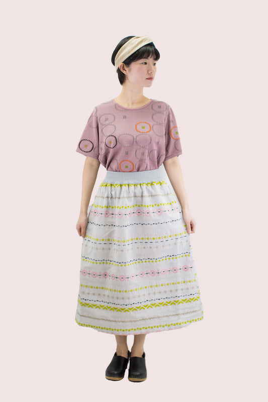 [50% off] M. & Kyoko Woven Skirt - Light Gray