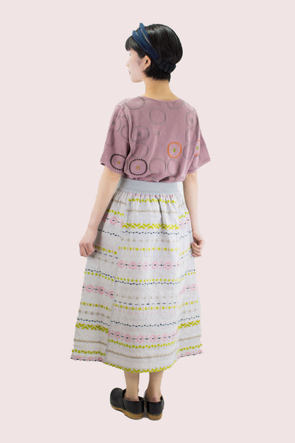 M. & Kyoko Woven Skirt - Light Gray