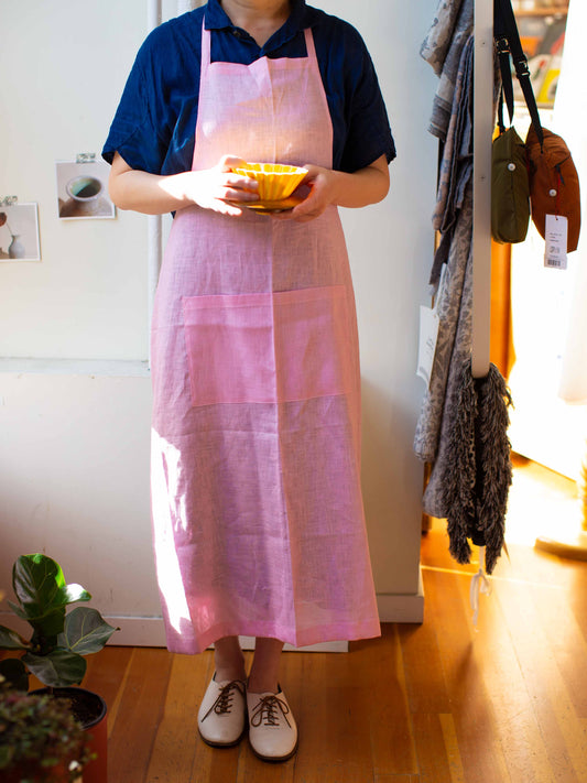 Fog Linen Work Full Apron - Cherry Pink (Limited Edition)