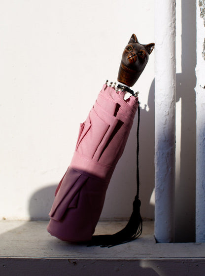 Guy De Jean Compact Umbrella (Cat/Pink)