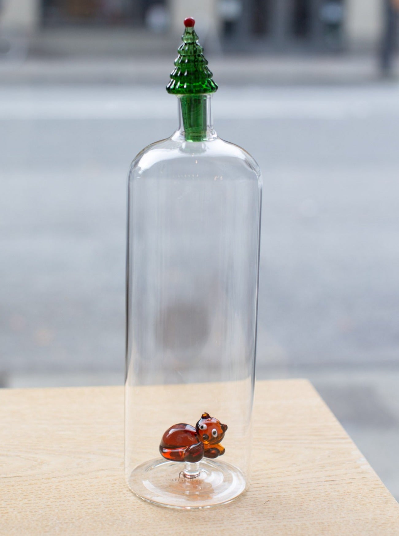 ICHENDORF Milano WOODLAND TALES Water Bottle (Fox Inside & Christmas Tree on Top)