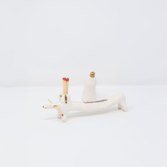 (20 % off) Gold Painted Matchstick Dog