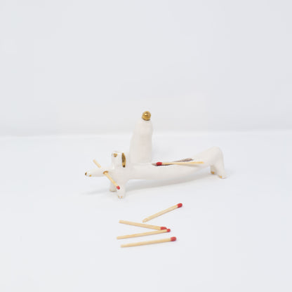 (20 % off) Gold Painted Matchstick Dog