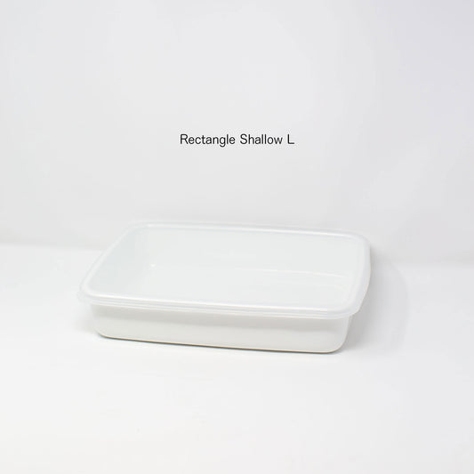 Noda Horo  野田珐琅 Enamel Food Container with Sealed Lid - Rectangle Shallow L