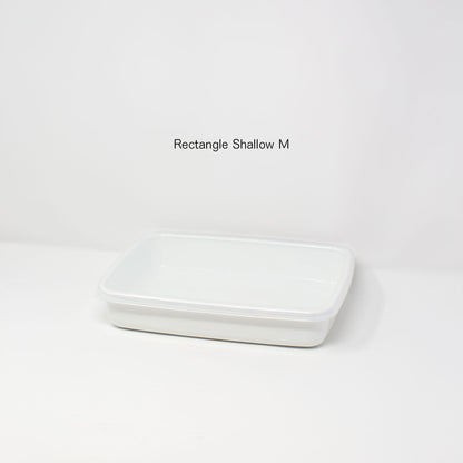 [20% off] Noda Horo 野田珐琅 Enamel Food Container with Sealed Lid - Rectangle Shallow M