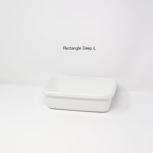Noda Horo 野田珐琅 Enamel Food Container with Sealed Lid - Rectangle Deep L