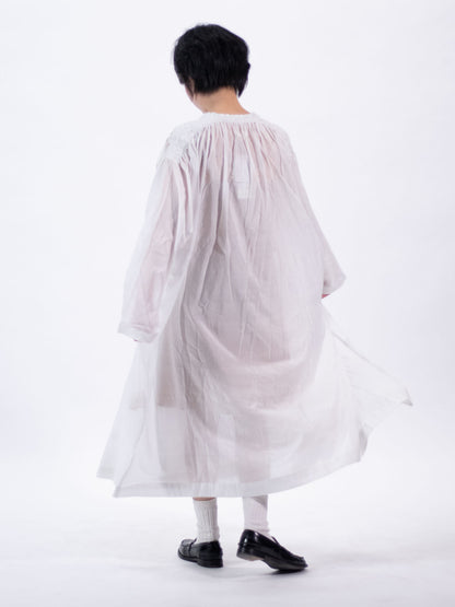 [50% off] Bunon Plenty Embroidery Gather Dress - Off-white