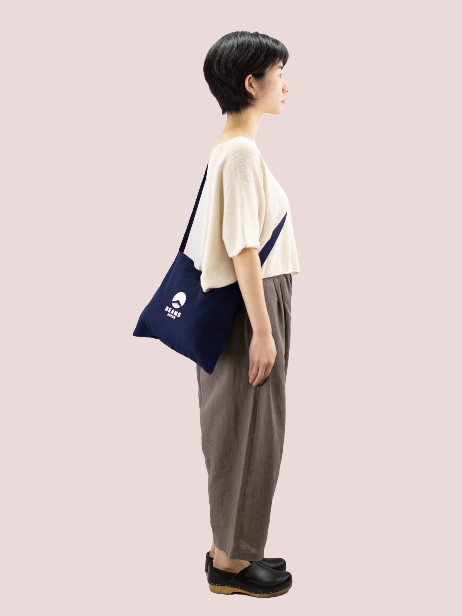 BEAMS Japan Shoulder Bag - Navy x White – Out & About