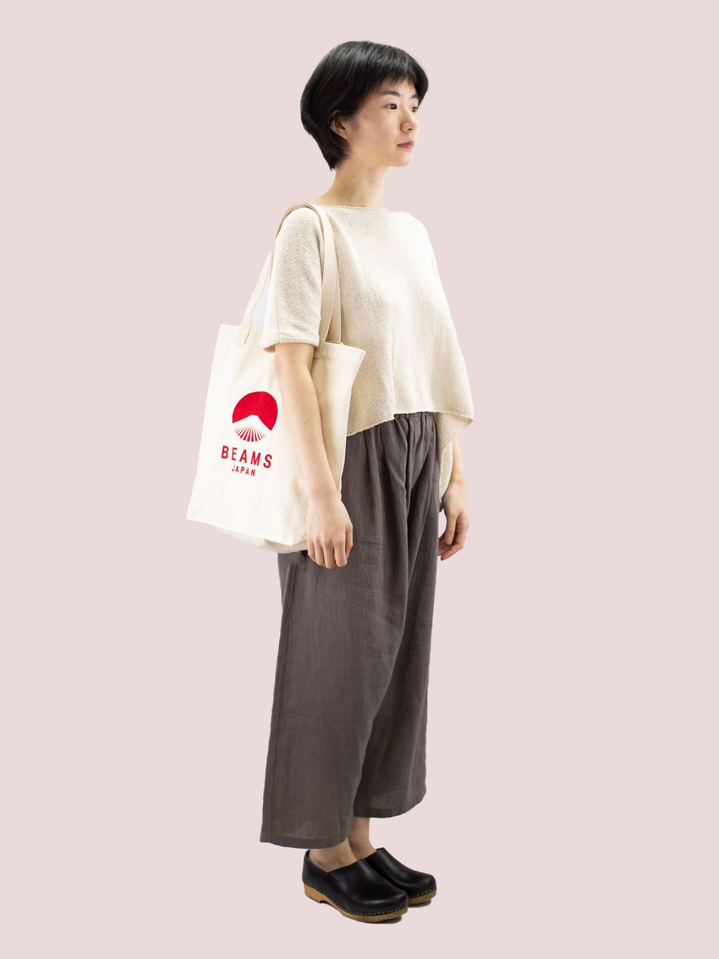 EVERGREEN WORKS X BEAMS Japan Tote Bag (White X Red)