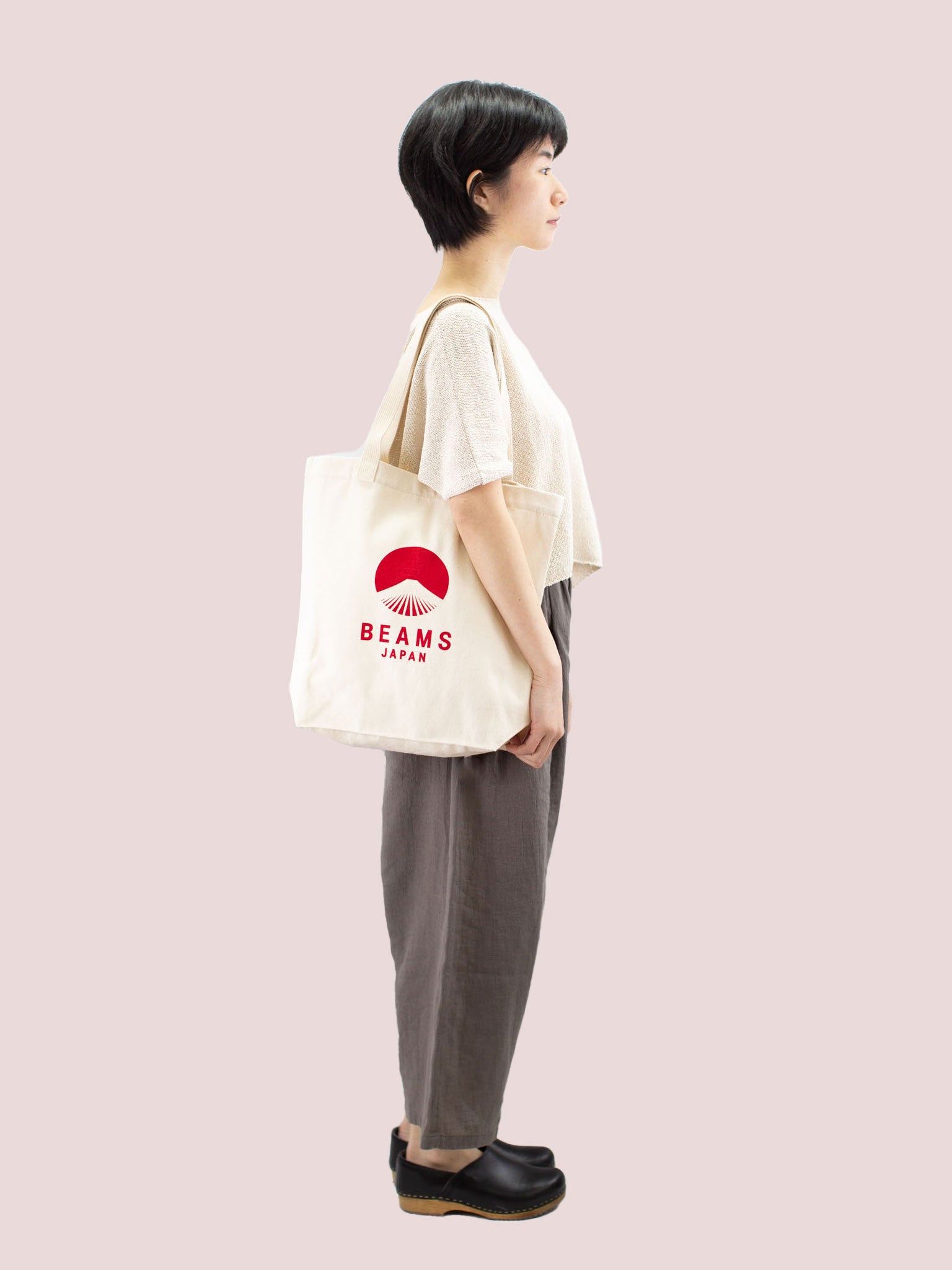 EVERGREEN WORKS X BEAMS Japan Tote Bag (White X Red