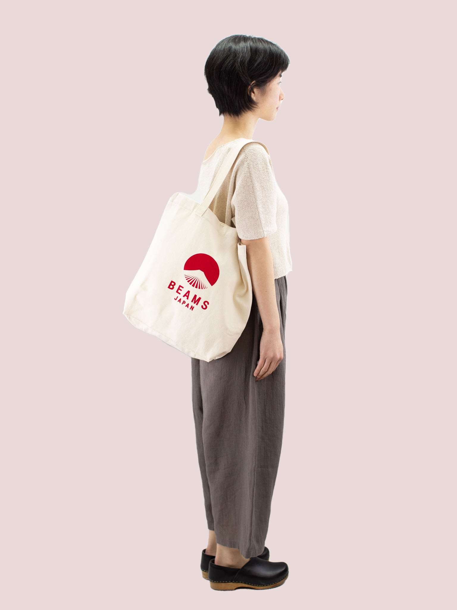 EVERGREEN WORKS X BEAMS Japan Tote Bag (White X Red)