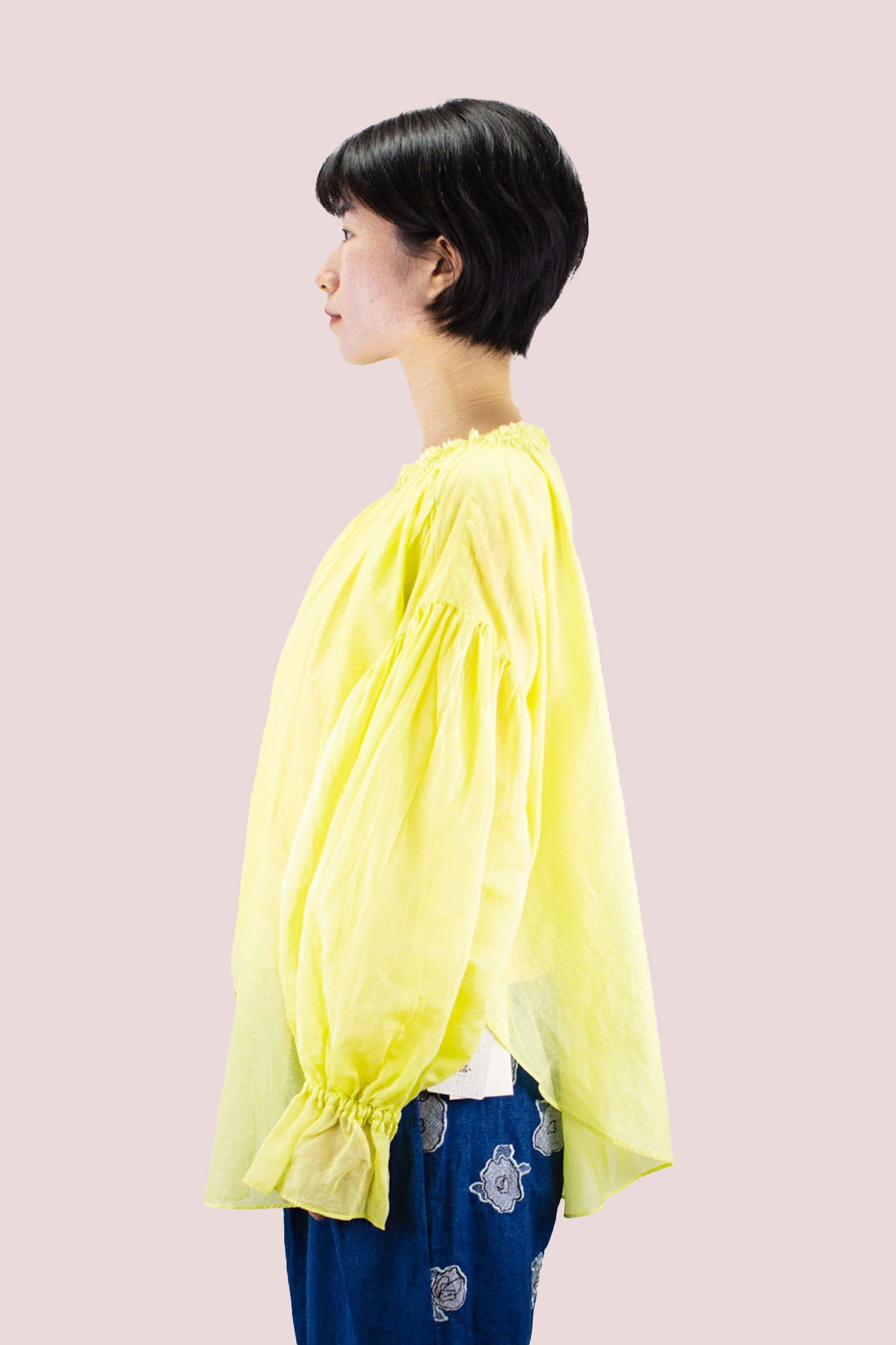 [50% off] ENRICA Gathered Blouse - Lime