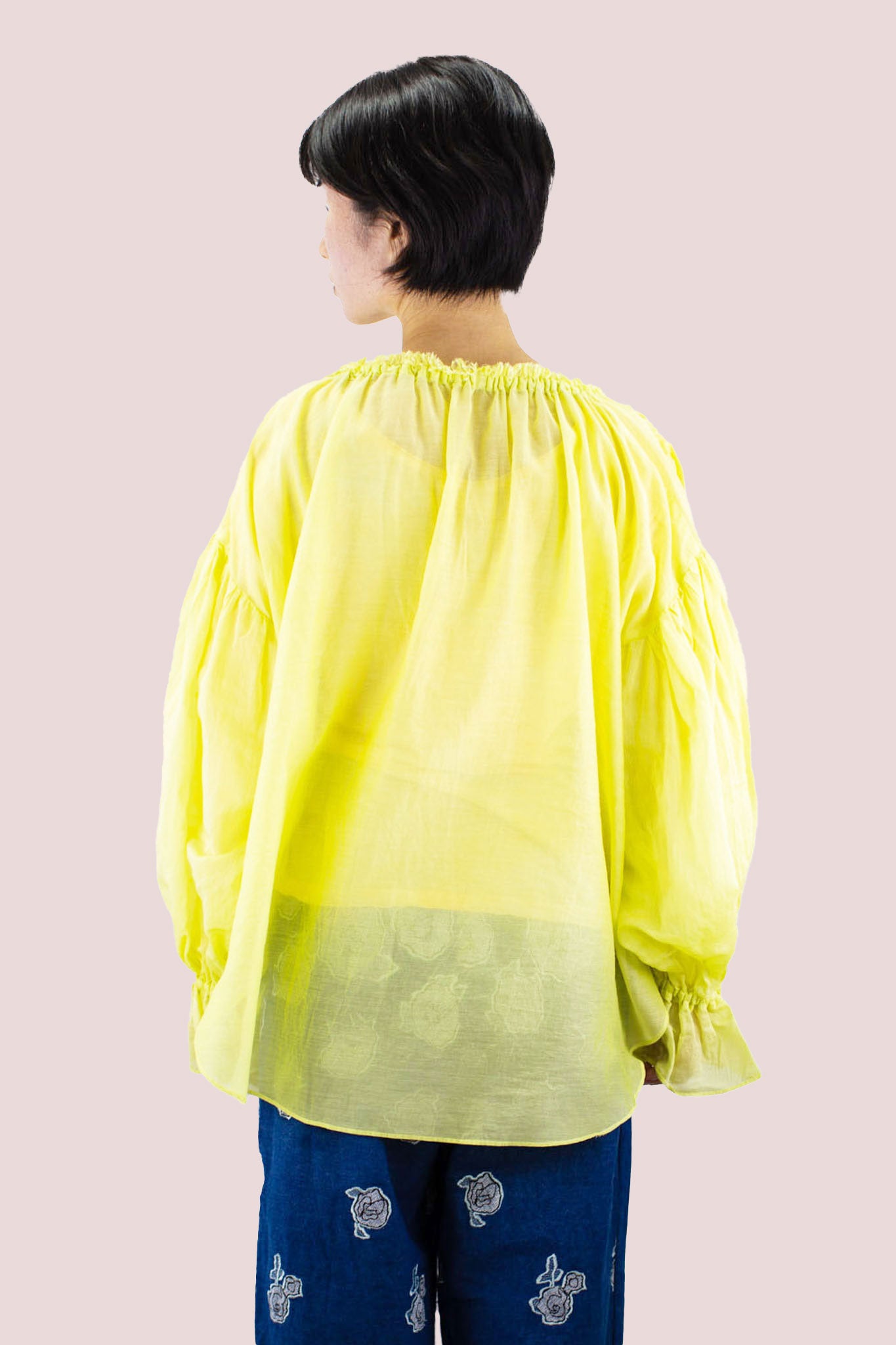 [50% off] ENRICA Gathered Blouse - Lime