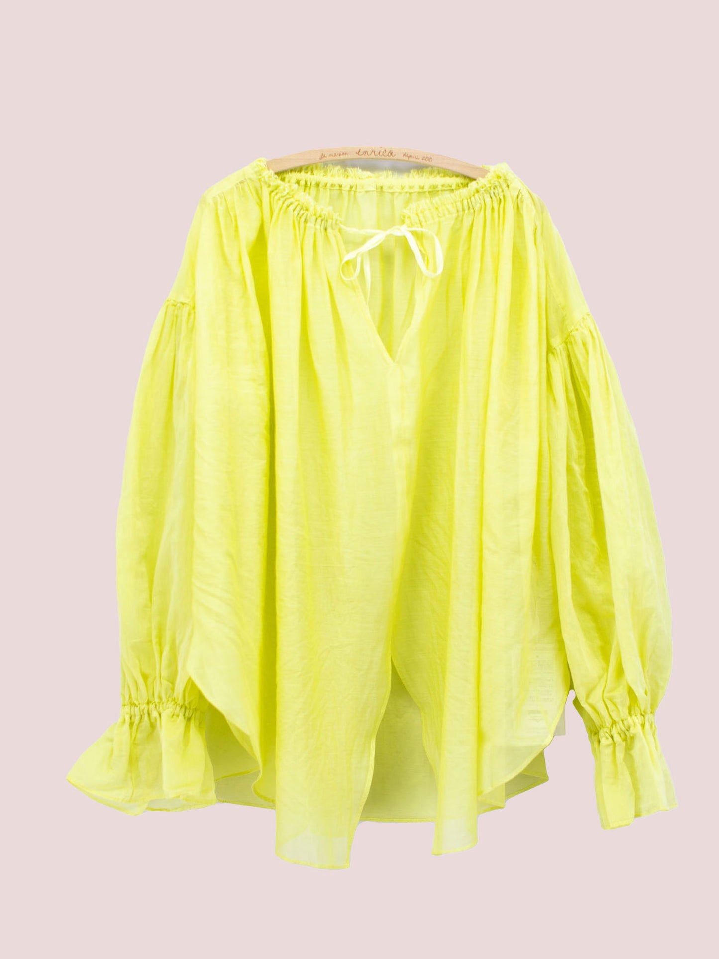 [50% off] ENRICA Gathered Blouse - Lime
