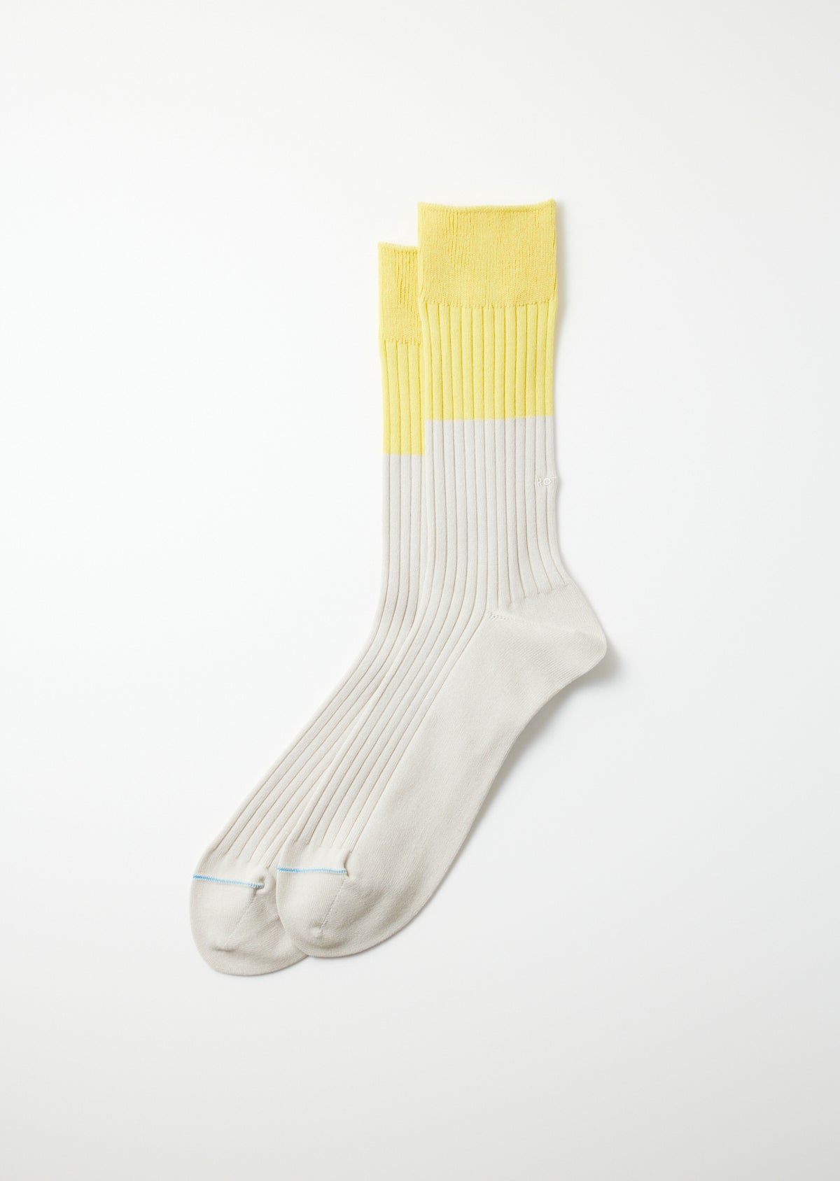 Rototo Bicolor Formal Socks (Light Yellow/Light Grey)