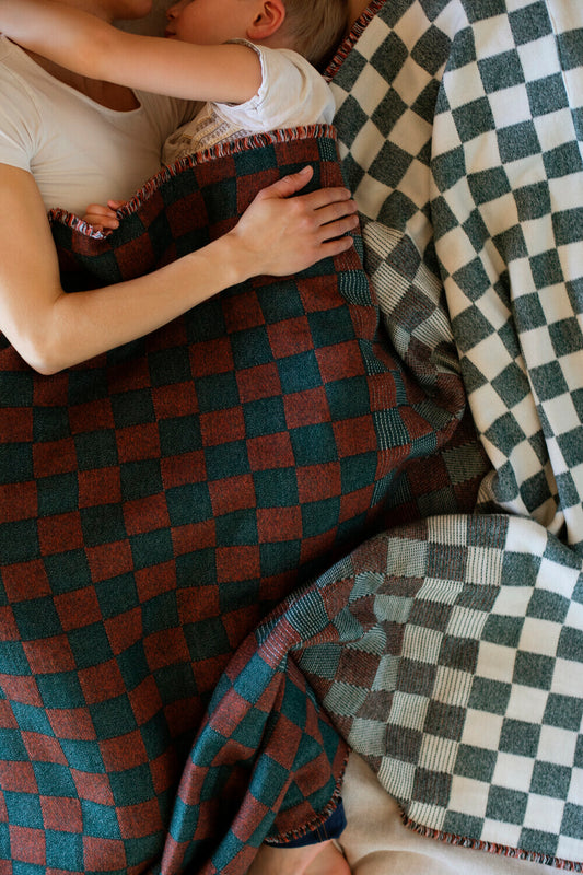 Lapuan Kankurit SHAKKI Blanket (130 x 180 cm/Green-Red-White)